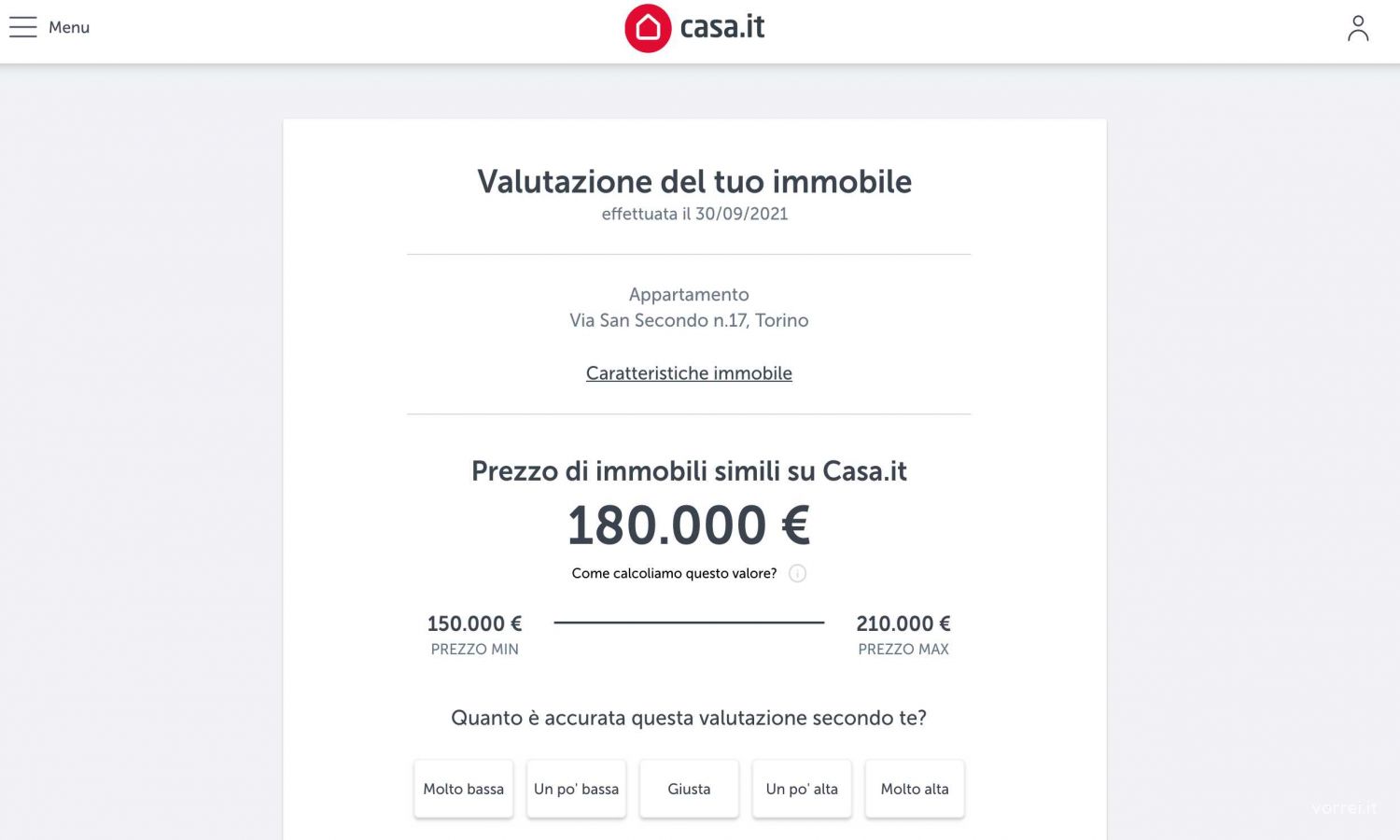 sistema casa.it valutazione immobiliare